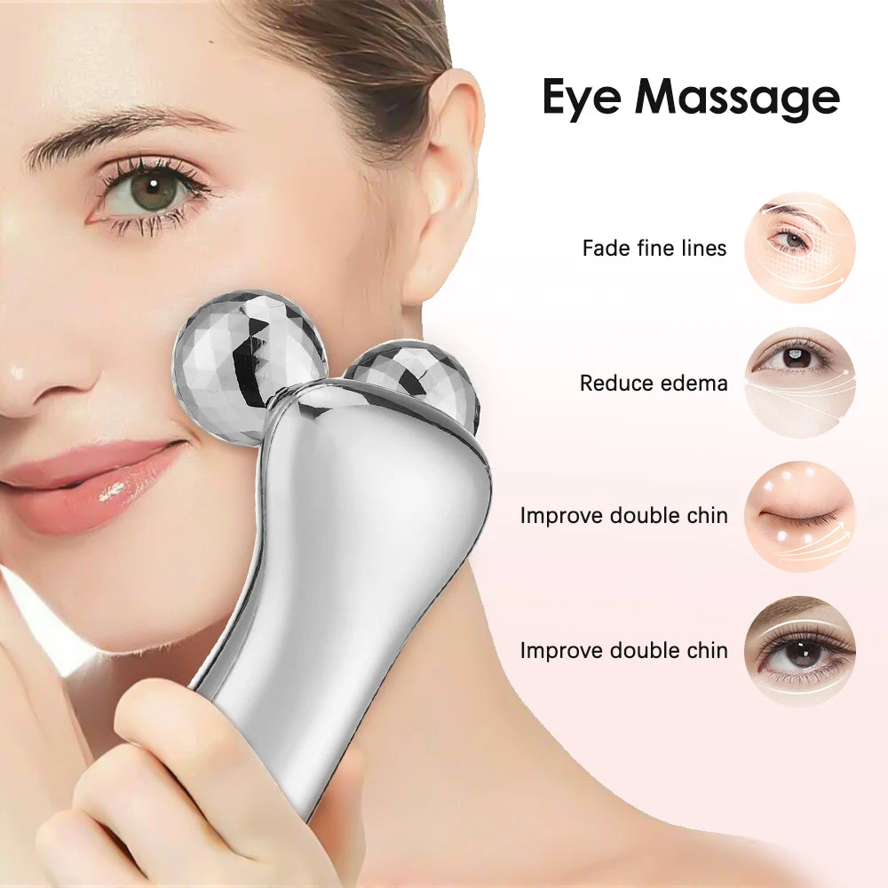 4D Roller Facial Massager EMS Face Lift Device V-Face Slimmer Skin