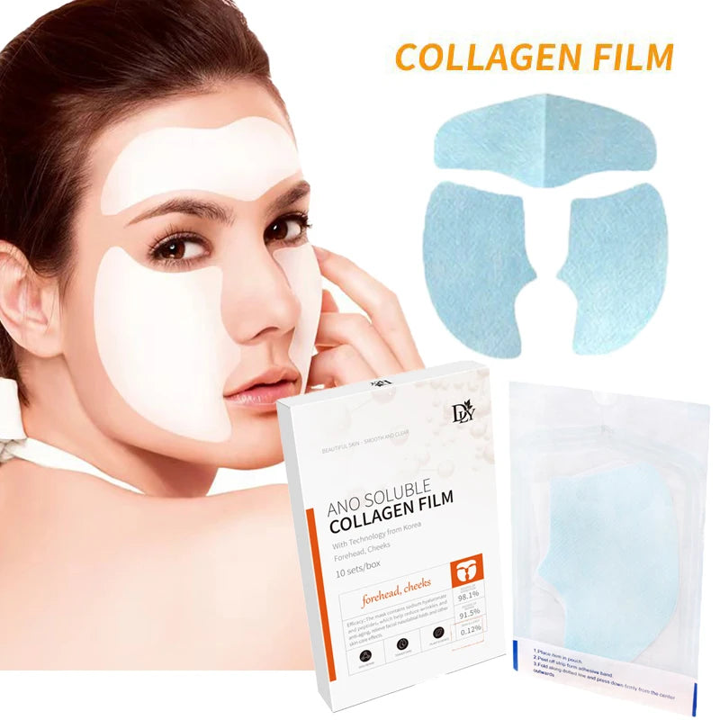 5Sets Hydrolyzed Collagen Protein Film Gel Facial Mask Paper