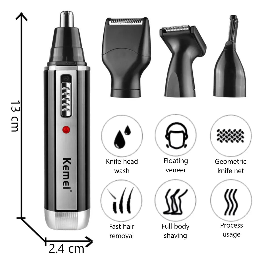 4in1 Rechargeable Nose Trimmer Beard Trimmer for Men