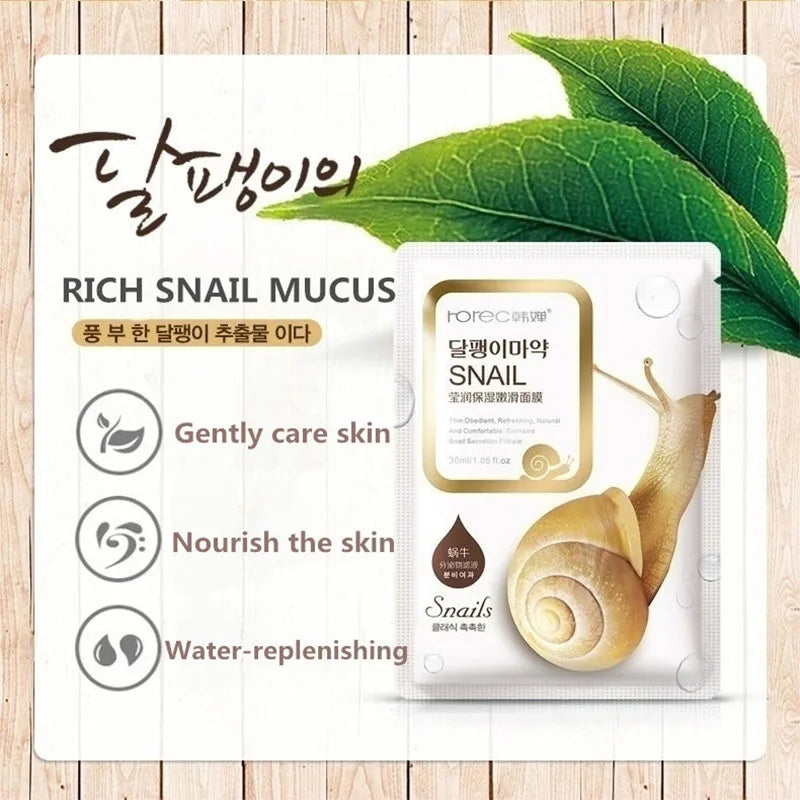 BIOAQUA Snail Face Mask Moisturizing Facial Mask Firming Moisturizing Replenishment Oil Control Tender Sheet Mask Skin Care