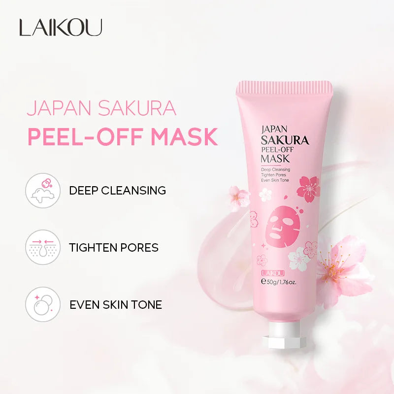 LAIKOU 24K Gold Sakura Peeling Face Mask Firming Brightening Blackhead Removal Facial Tear Off Mask Skin Care Products