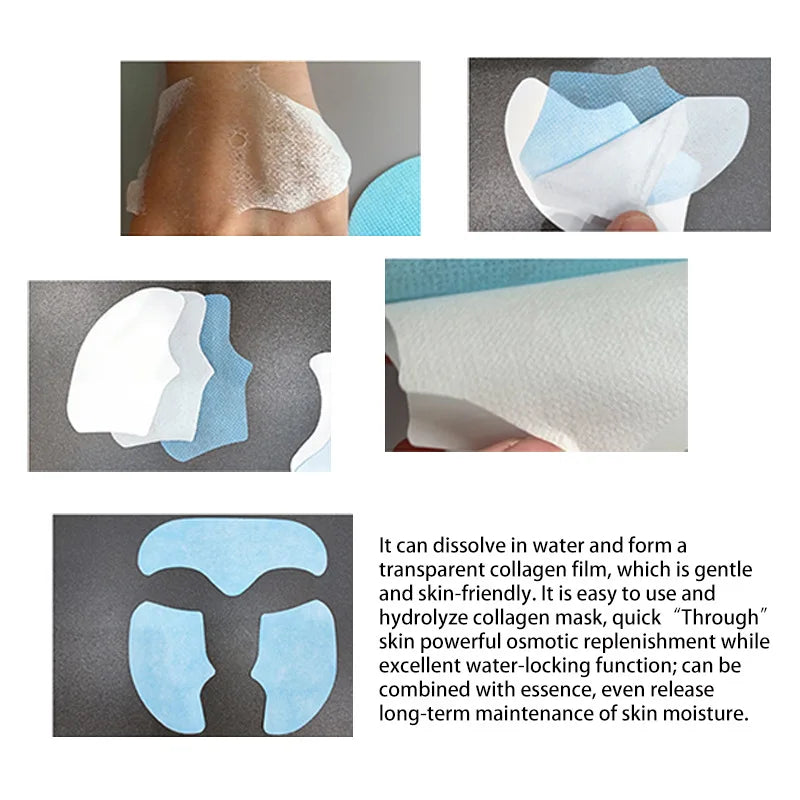 5Sets Hydrolyzed Collagen Protein Film Gel Facial Mask Paper