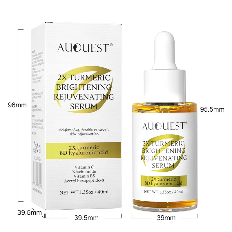 AUQUEST Vitamin C Face Serum Whitening Dark Spot Remover Hyaluronic Acid Collagen Turmeric Serum Brightening Facial Skin Care