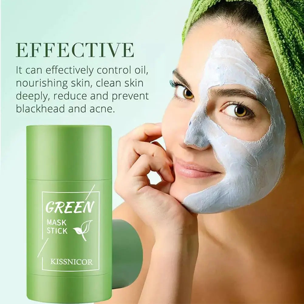 Face Clean Mask Green Tea Cleansing Stick Mask Smear Pores Moisturizing Mask Film Deep Blackhead Remover Cleansing mud 40g